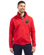 D.C. United Cutter & Buck Charter Eco Knit Recycled Big & Tall Full-Zip Jacket Red Front