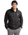 Colorado Rapids Cutter & Buck Charter Eco Knit Recycled Big & Tall Full-Zip Jacket Black Front