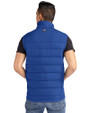 Real Salt Lake Cutter & Buck Evoke Hybrid Softshell Recycled Mens Full Zip Vest Tour Blue Back