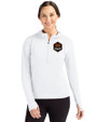 Houston Dynamo FC Cutter & Buck Daybreak Eco Recycled Womens Half Zip Hoodie White Front