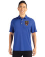 Real Salt Lake Cutter & Buck Forge Eco Stretch Recycled Mens Polo Tour Blue Front
