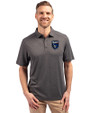 San Jose Earthquakes Cutter & Buck Forge Eco Stretch Recycled Mens Polo Dark Black Heather Front