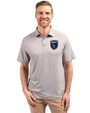 San Jose Earthquakes Cutter & Buck Forge Eco Stretch Recycled Mens Polo Polished Medium Gray Front