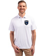 San Jose Earthquakes Cutter & Buck Forge Eco Stretch Recycled Mens Polo White Front