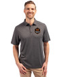 Houston Dynamo FC Cutter & Buck Forge Recycled Four-Way Stretch Mens Polo Dark Black Heather Front