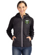 Portland Timbers Cutter & Buck Rainier Primaloft Womens Eco Full Zip Hybrid Jacket Black Front