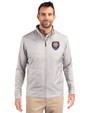 Orlando City SC Cutter & Buck Stealth Hybrid Quilted Mens Full Zip Windbreaker Jacket Polished Medium Gray Front