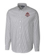 Toronto FC Cutter & Buck Stretch Oxford Stripe Mens Big and Tall Long Sleeve Dress Shirt Charcoal Mannequin