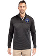 CF Montréal Cutter & Buck Traverse Stretch Eco Stripe Quarter Zip Mens Big and Tall Pullover Black Front