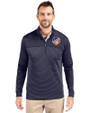 FC Cincinnati Cutter & Buck Traverse Stretch Eco Stripe Quarter Zip Mens Big and Tall Pullover Liberty Navy Front