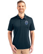 Vancouver Whitecaps FC Cutter & Buck Prospect Eco Textured Stretch Recycled Mens Big & Tall Polo Navy Blue Front