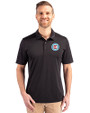 Chicago Fire FC Cutter & Buck Prospect Eco Textured Stretch Recycled Mens Big & Tall Polo Black Front