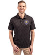 Orlando City SC Cutter & Buck Virtue Eco Pique Tile Print Recycled Mens Polo Black Front