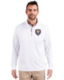Orlando City SC Cutter & Buck Adapt Eco Knit Stretch Recycled Mens Quarter Zip Pullover White Front