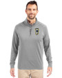 Columbus Crew Cutter & Buck Adapt Eco Knit Stretch Recycled Mens Quarter Zip Pullover Polished Medium Gray Front