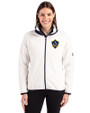 LA Galaxy Cutter & Buck Cascade Eco Fleece Womens Full Zip Jacket Shell/Navy Blue Front