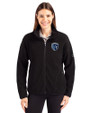 Sporting Kansas City Cutter & Buck Cascade Eco Fleece Womens Full Zip Jacket Black Front