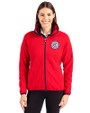 Chicago Fire FC Cutter & Buck Cascade Eco Fleece Womens Full Zip Jacket Red/Navy Blue Front