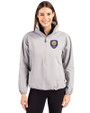Orlando City SC Cutter & Buck Charter Eco Recycled Womens Anorak Jacket Polished Medium Gray Front