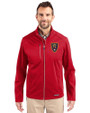 Real Salt Lake Cutter & Buck Evoke Softshell Recycled Full Zip Mens Jacket Cardinal Red Front