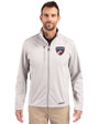 FC Dallas Cutter & Buck Evoke Softshell Recycled Full Zip Mens Jacket CONCRETE Front