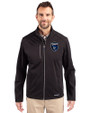 San Jose Earthquakes Cutter & Buck Evoke Softshell Recycled Full Zip Mens Jacket Black Front