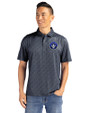 CF Montréal Cutter & Buck Pike Eco Pebble Print Stretch Recycled Mens Polo Black/White Front