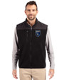 San Jose Earthquakes Cutter & Buck Cascade Eco Sherpa Mens Big and Tall Fleece Vest Black Front