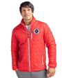 New England Revolution Cutter & Buck Rainier PrimaLoft® Mens Eco Insulated Full Zip Puffer Jacket Red Front