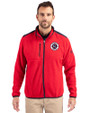 New England Revolution Cutter & Buck Cascade Eco Sherpa Mens Big & Tall Fleece Jacket Red/Navy Blue Front
