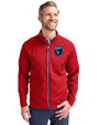 San Jose Earthquakes Cutter & Buck Adapt Eco Knit Hybrid Recycled Mens Big & Tall Full Zip Jacket Red Front
