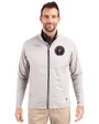 Inter Miami CF Cutter & Buck Adapt Eco Knit Hybrid Recycled Mens Big & Tall Full Zip Jacket Polished Medium Gray Front