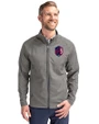 St. Louis City SC Cutter & Buck Adapt Eco Knit Hybrid Recycled Mens Big & Tall Full Zip Jacket Elemental Grey Front