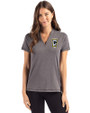 Columbus Crew Cutter & Buck Forge Eco Heathered Stretch Womens Blade Top Dark Black Heather Front