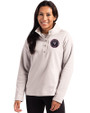 Inter Miami CF Cutter & Buck Hunts Point Eco Textured Fleece Recycled Womens Snap Pullover Polished Medium Gray Front