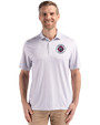 New England Revolution Cutter & Buck Pike Eco Diamond Dot Print Recycled Mens Polo Polished Medium Gray Front