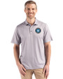 Charlotte FC Cutter & Buck Pike Eco Shadow Check Print Recycled Mens Polo Polished Medium Gray Front