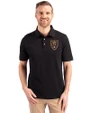 Real Salt Lake Cutter & Buck Advantage Epic Confidence Recycled Tri-Blend Pique Mens Big & Tall Polo Black Front