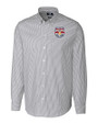 New York Red Bulls Cutter & Buck Stretch Oxford Stripe Mens Long Sleeve Dress Shirt Charcoal Mannequin