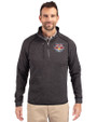 New York Red Bulls Cutter & Buck Mainsail Sweater-Knit Mens Big and Tall Half Zip Pullover Jacket Charcoal Heather Front