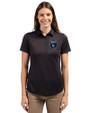 San Jose Earthquakes Cutter & Buck Prospect Eco Textured Stretch Recycled Womens Short Sleeve Polo Black Front