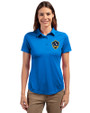 LA Galaxy Cutter & Buck Prospect Eco Textured Stretch Recycled Womens Short Sleeve Polo Digital Front