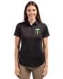 Portland Timbers Cutter & Buck Prospect Eco Textured Stretch Recycled Womens Short Sleeve Polo Black Front