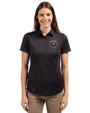 D.C. United Cutter & Buck Prospect Eco Textured Stretch Recycled Womens Short Sleeve Polo Black Front