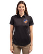 FC Cincinnati Cutter & Buck Prospect Eco Textured Stretch Recycled Womens Short Sleeve Polo Black Front