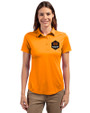 Houston Dynamo FC Cutter & Buck Prospect Eco Textured Stretch Recycled Womens Short Sleeve Polo Orange Burst Front