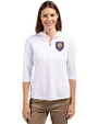 Orlando City SC Cutter & Buck Virtue Eco Pique Recycled Half Zip Pullover Womens Hoodie White Front