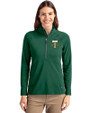 Portland Timbers Cutter & Buck Adapt Eco Knit Stretch Recycled Womens Half Zip Pullover Hunter Green Front
