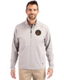 Atlanta United FC - Cutter & Buck Adapt Eco Knit Hybrid Recycled Mens Quarter Zip Polished Medium Gray Front