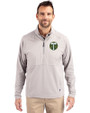Portland Timbers Cutter & Buck Adapt Eco Knit Hybrid Recycled Mens Quarter Zip Polished Medium Gray Front